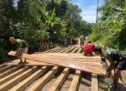 Meski Panas, Satgas TMMD Ke-124 Tetap Semangat Kerjakan Sasaran Fisik