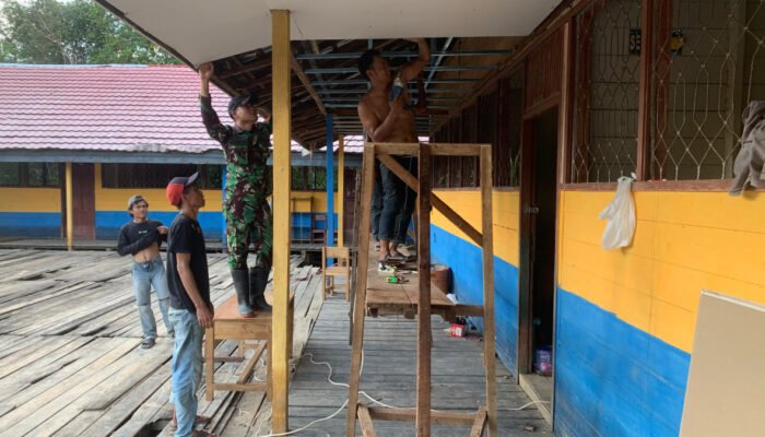 Rehab Sekolah Menjadi Sasaran Satgas TMMD Ke-124 Kodim 1012/Buntok