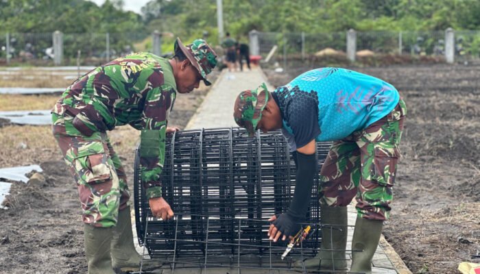 Satgas TMMD Reguler Ke-124 Buat Kolam Ikan Dukung Ketahanan Pangan