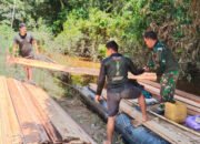 Satgas TMMD Kodim 1012/Buntok Lansir Papan dan Besi untuk Jalan di Desa Talio