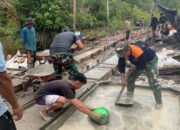 Satgas TMMD Kebut Pengecoran Jalan di Desa Talio