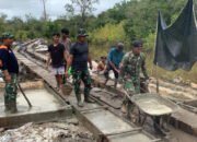 Satgas TMMD ke-124 Kembali Lakukan Pengecoran Jalan di Desa Talio