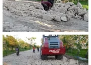 Dinas PUPR Barsel Perbaiki Sementara Ruas Jalan Desa Pararapak