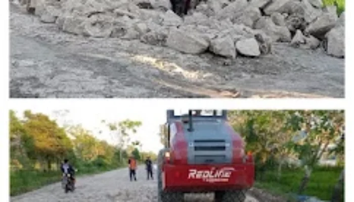 Dinas PUPR Barsel Perbaiki Sementara Ruas Jalan Desa Pararapak