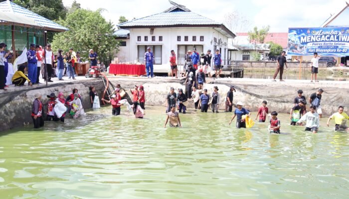 Lomba Mengacal Iwak Meriahkan Hari Bhayangkara Diikuti 170 Peserta